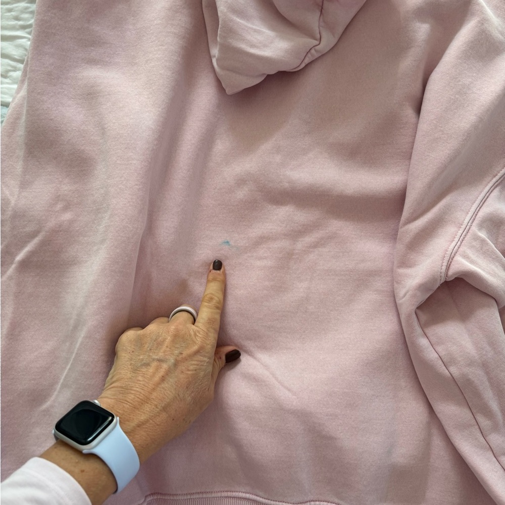 Free People Cherry Blossom Pink Sprint To The Finish Hoodie Sweatshirt Large - Picture 6 of 6